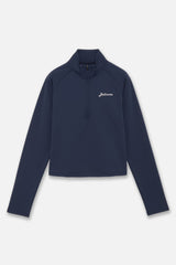 STRETCH HALF ZIP MOCKNECK - NAVY (FRONT)