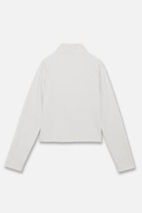 STRETCH HALF ZIP MOCKNECK - WHITE (BACK)