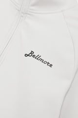 STRETCH HALF ZIP MOCKNECK - WHITE (DETAIL)