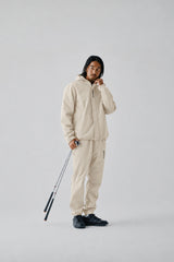 TECH BONDED NYLON JACKET - IVORY (MODEL FRONT)