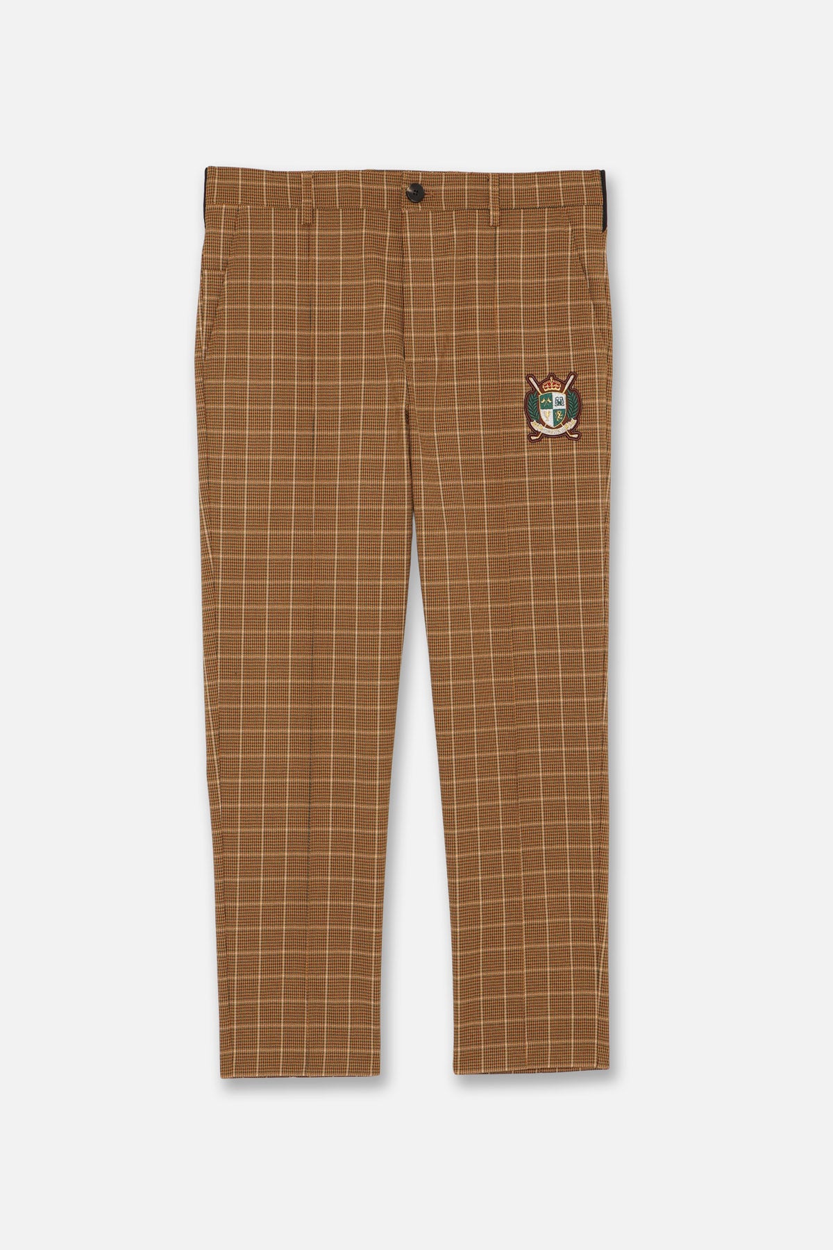 BELLMORE ベルモア　チェックパンツ　ゴルフ　ロゴ　ストレッチ L CHECK SHORT PANTS - BEIGE – BELLMORE