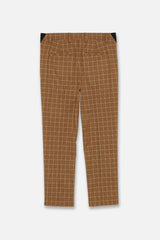 TUCK CHECK PANTS - MUSTARD