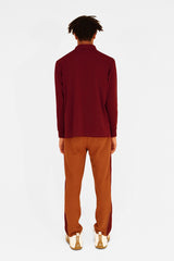 MOCKNECK LS JERSEY - BURGUNDY