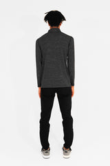 MOCKNECK LS ZIP JERSEY - CHARCOAL