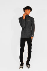 MOCKNECK LS ZIP JERSEY - CHARCOAL
