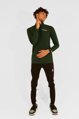 MOCKNECK LS ZIP JERSEY - GREEN