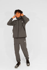 WATER-PROOF STRETCH NYLON JACKET - CHARCOAL