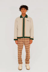 ZIP-UP KNIT JACKET - CREAM