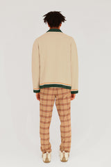 ZIP-UP KNIT JACKET - CREAM