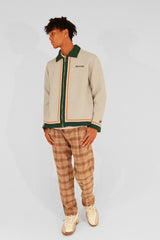 ZIP-UP KNIT JACKET - CREAM