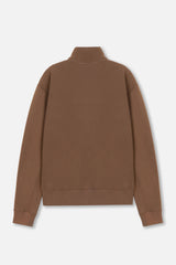 EMBLEM LS ZIP MOCKNECK - BROWN