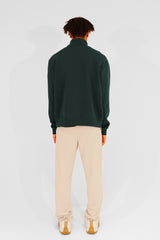 EMBLEM LS ZIP MOCKNECK - GREEN