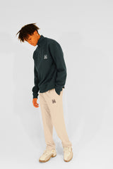 EMBLEM LS ZIP MOCKNECK - GREEN