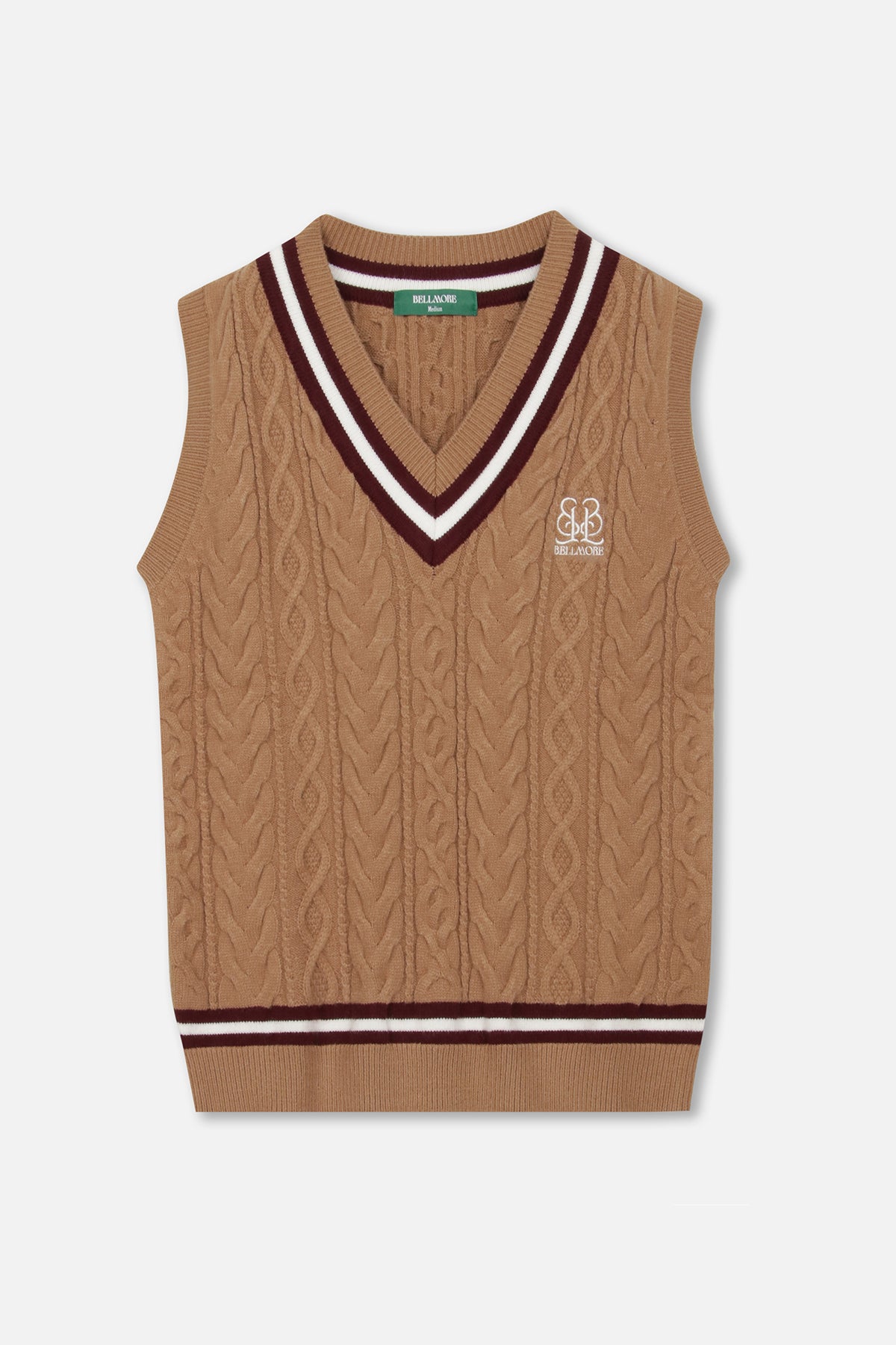 メンズウェア EMBLEM V-NECK KNIT VEST - BROWN EMBLEM V-NECK KNIT VEST - BROWN – BELLMORE