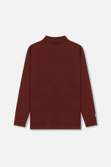 MOCKNECK LS JERSEY - BURGUNDY