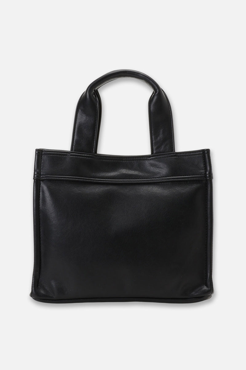 FAUX LEATHER CART BAG - BLACK – BELLMORE