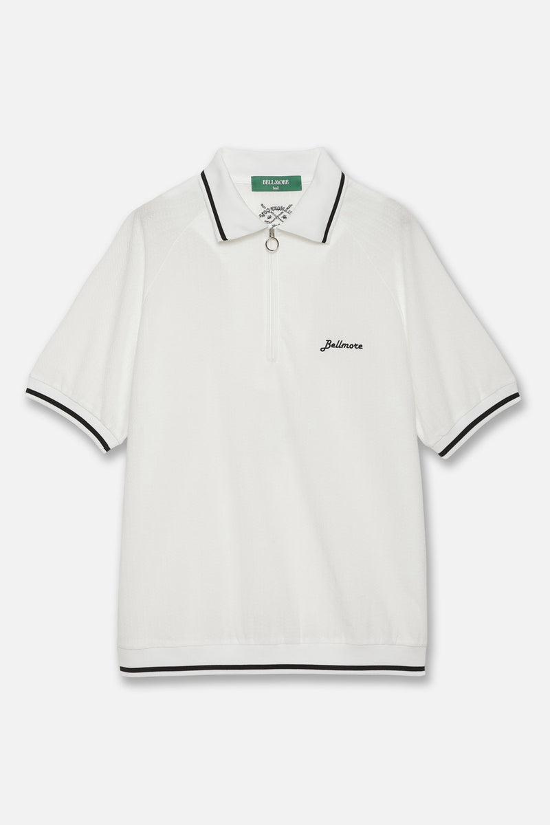 JACQUARD S/S POLO SHIRTS - WHITE – BELLMORE