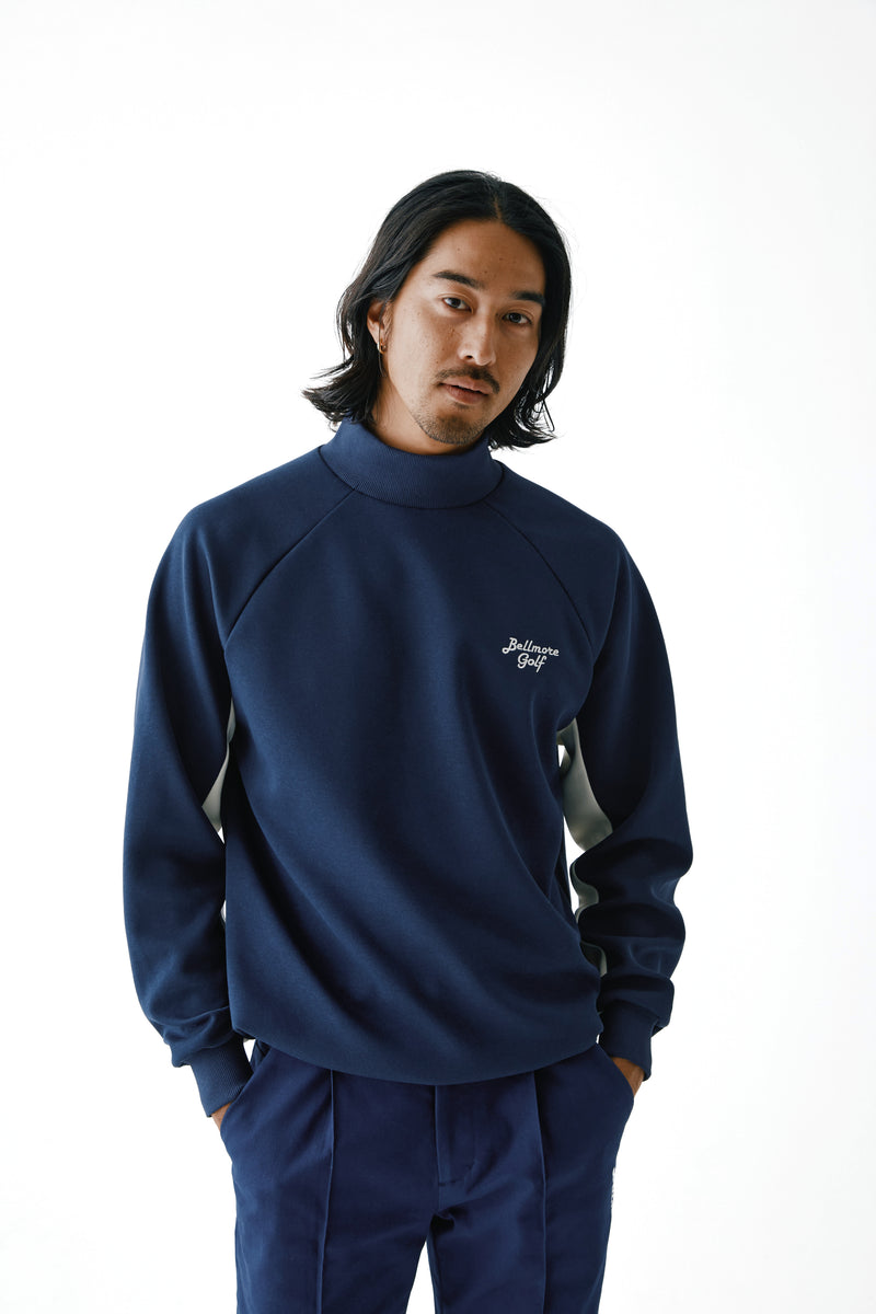 9月25日発売] PANEL MOCKNECK PULLOVER - NAVY – BELLMORE