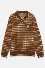 FRANCK MULLER×BELLMORE COLLAB PATTERNED L/S KNIT - BROWN
