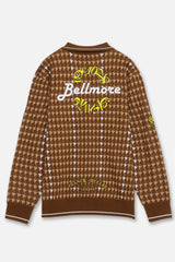 FRANCK MULLER×BELLMORE COLLAB PATTERNED L/S KNIT - BROWN