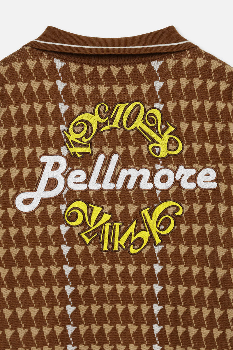 FRANCK MULLER×BELLMORE COLLAB PATTERNED L/S KNIT - BROWN