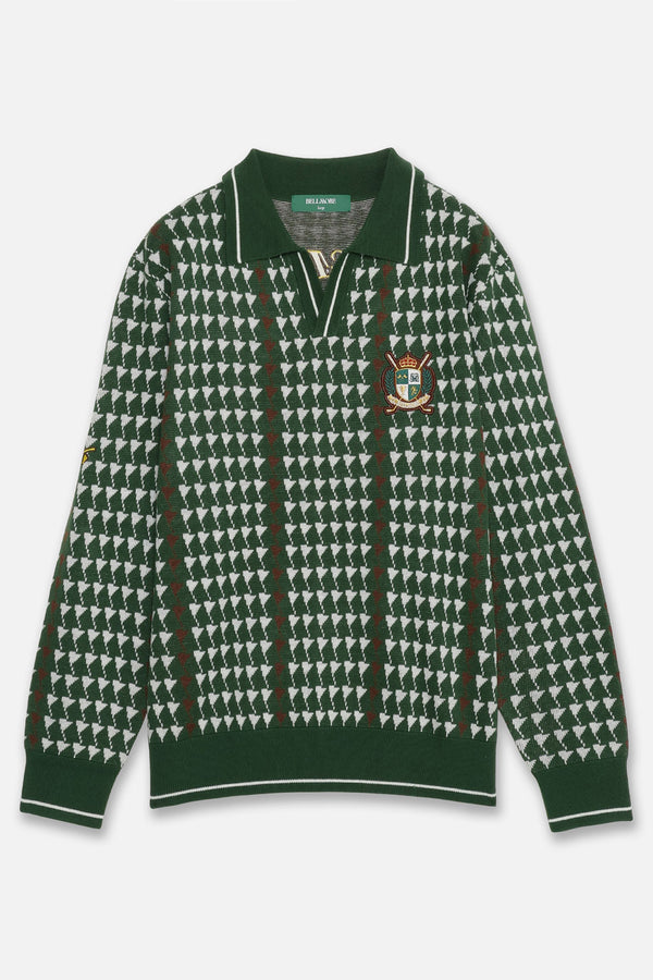 FRANCK MULLER×BELLMORE COLLAB PATTERNED L/S KNIT - GREEN