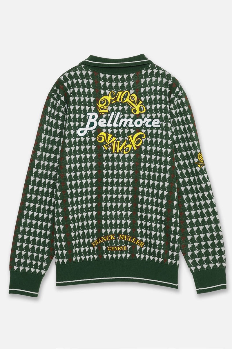 FRANCK MULLER×BELLMORE COLLAB PATTERNED L/S KNIT - GREEN