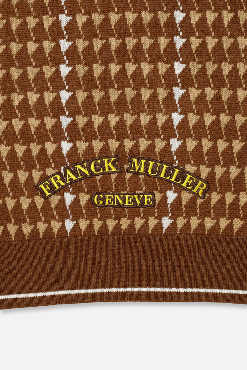 FRANCK MULLER×BELLMORE COLLAB PATTERNED L/S KNIT - BROWN