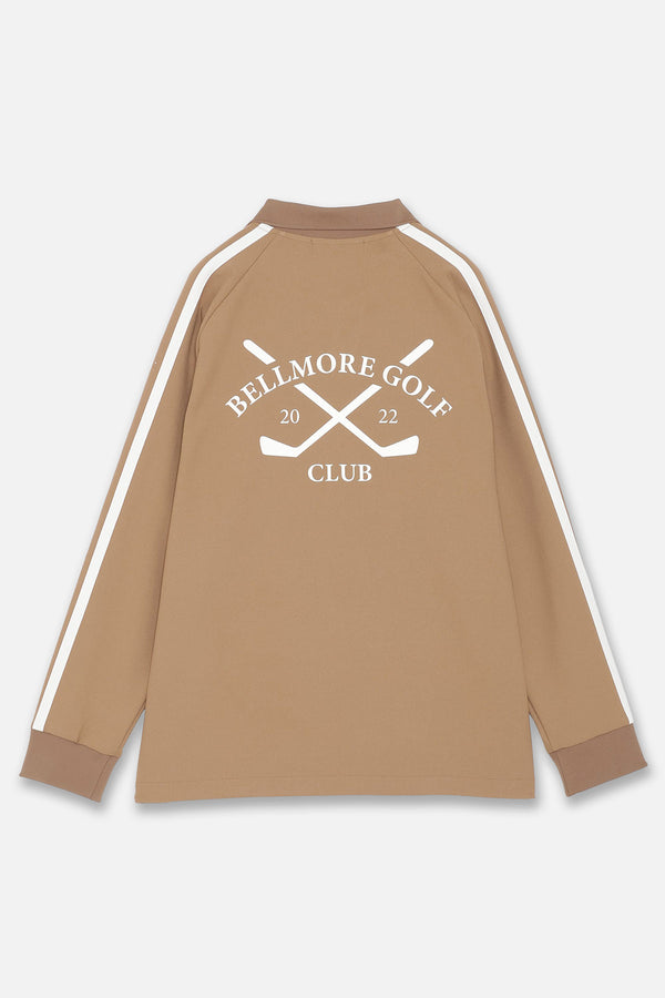 LINE SLEEVE L/S POLO SHIRTS - BEIGE