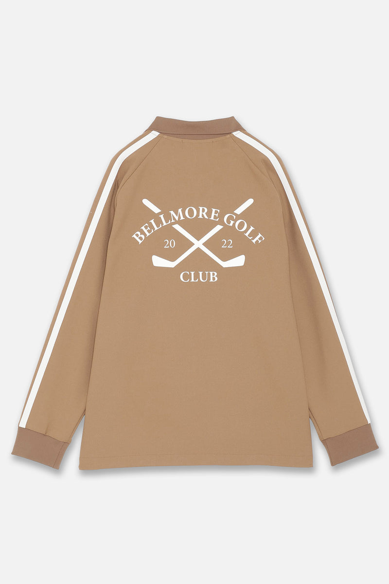 LINE SLEEVE L/S POLO SHIRTS - BEIGE