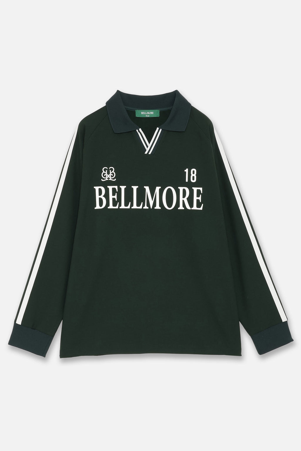 LINE SLEEVE L/S POLO SHIRTS - GREEN – BELLMORE