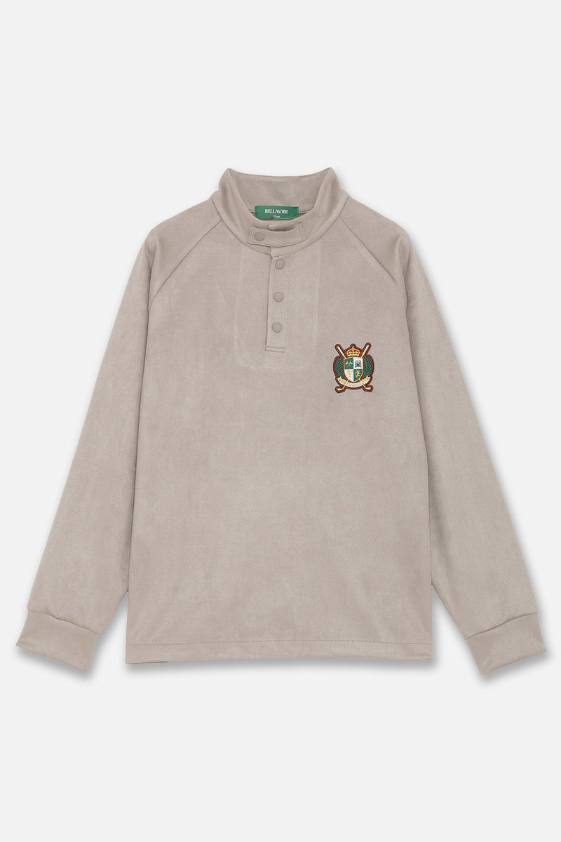 EMBLEM BUTTON L/S MOCKNECK - GREY