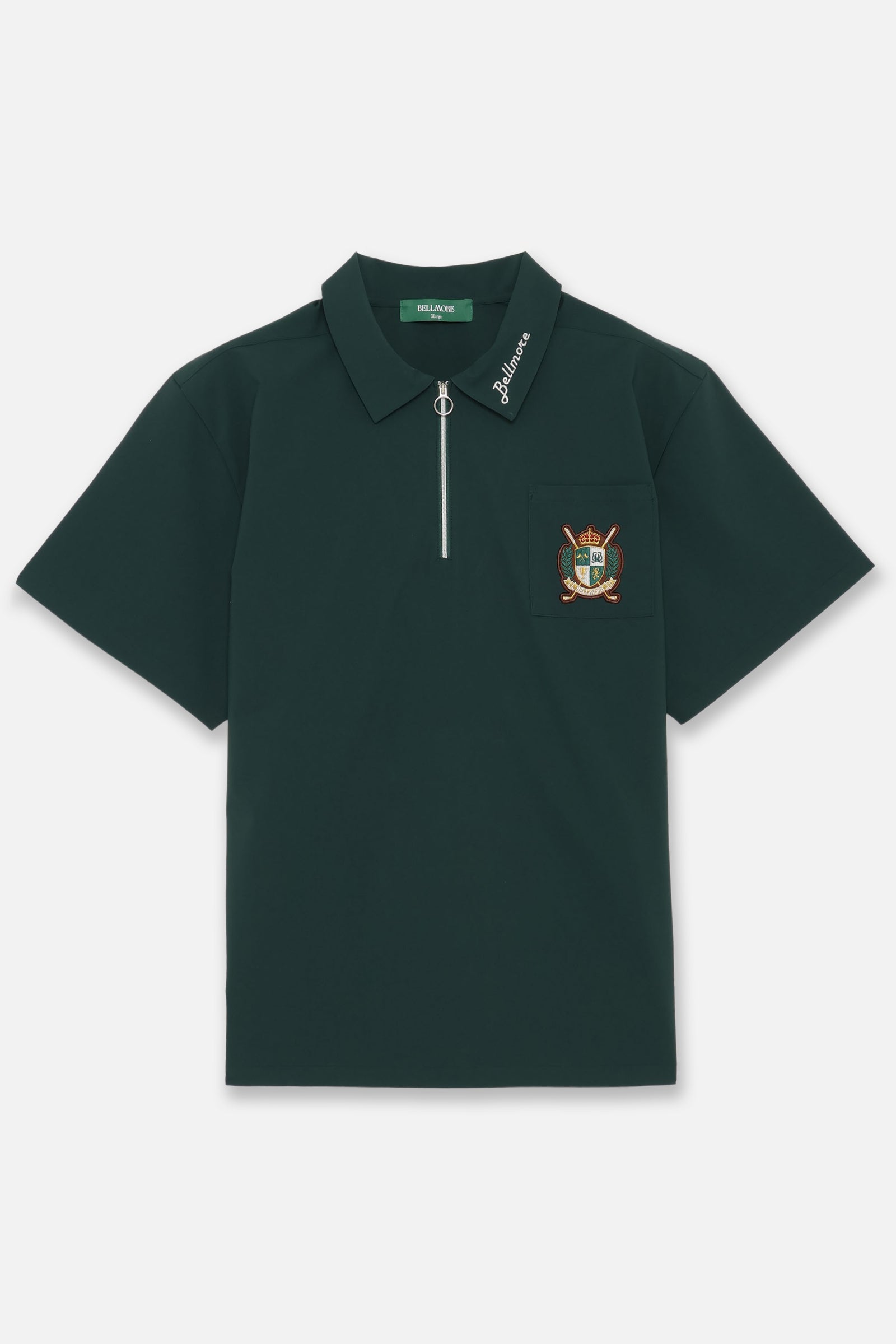 DRY-STRETCH SS ZIP POLO SHIRTS - GREEN – BELLMORE