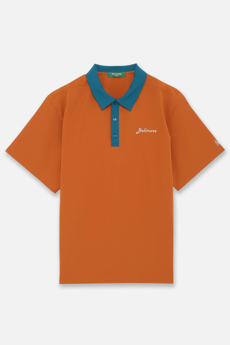 TWO TONE LOGO SS POLO SHIRTS - ORANGE