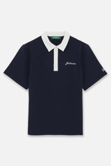 TWO TONE LOGO SS POLO SHIRTS - NAVY