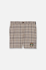 CHECK SHORT PANTS - BEIGE