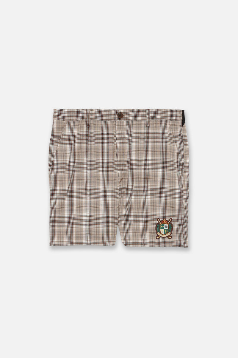 CHECK SHORT PANTS - BEIGE