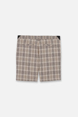 CHECK SHORT PANTS - BEIGE