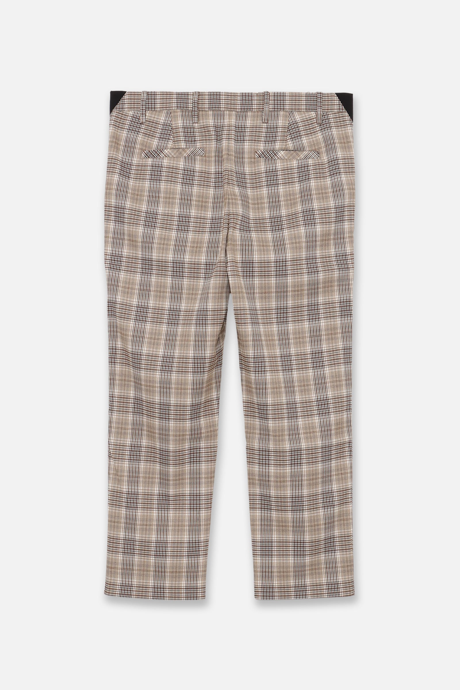 EMBLEM CHECK PANTS - BEIGE – BELLMORE