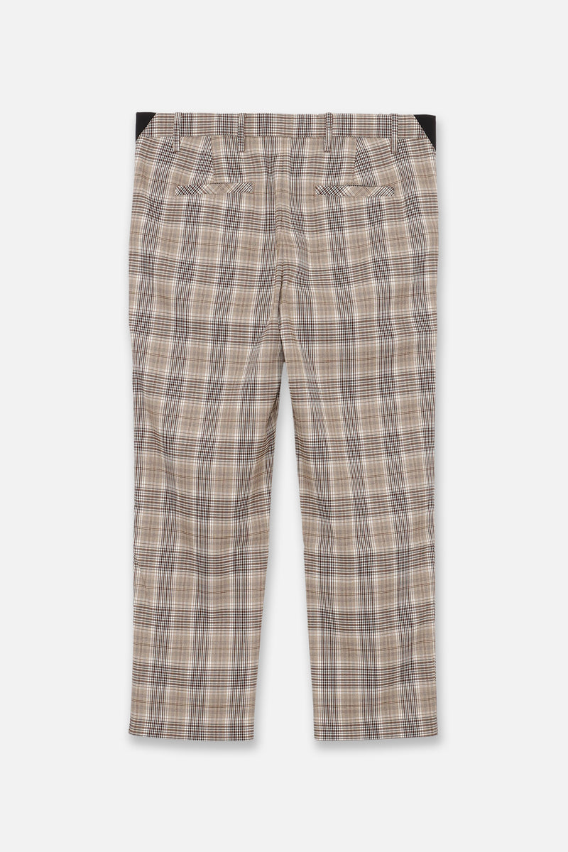 EMBLEM CHECK PANTS - BEIGE