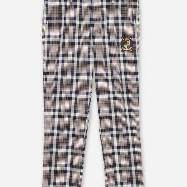 BELLMORE ベルモア　チェックパンツ　ゴルフ　エンブレム　30 M EMBLEM CHECK PANTS - NAVY – BELLMORE