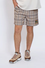 CHECK SHORT PANTS - BEIGE