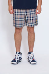 CHECK SHORT PANTS - NAVY