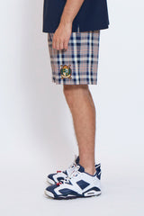 CHECK SHORT PANTS - NAVY