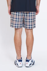 CHECK SHORT PANTS - NAVY