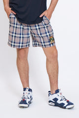 CHECK SHORT PANTS - NAVY