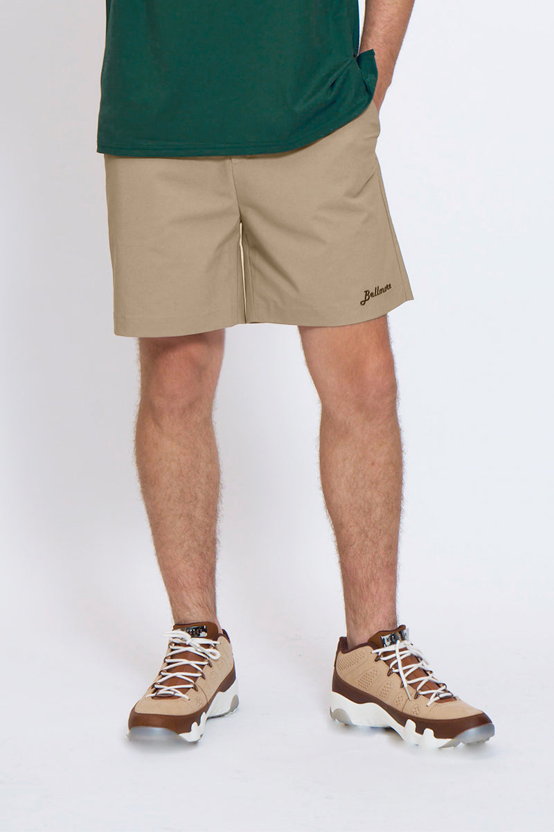 DRY-STRETCH LOGO SHORT PANTS - BEIGE