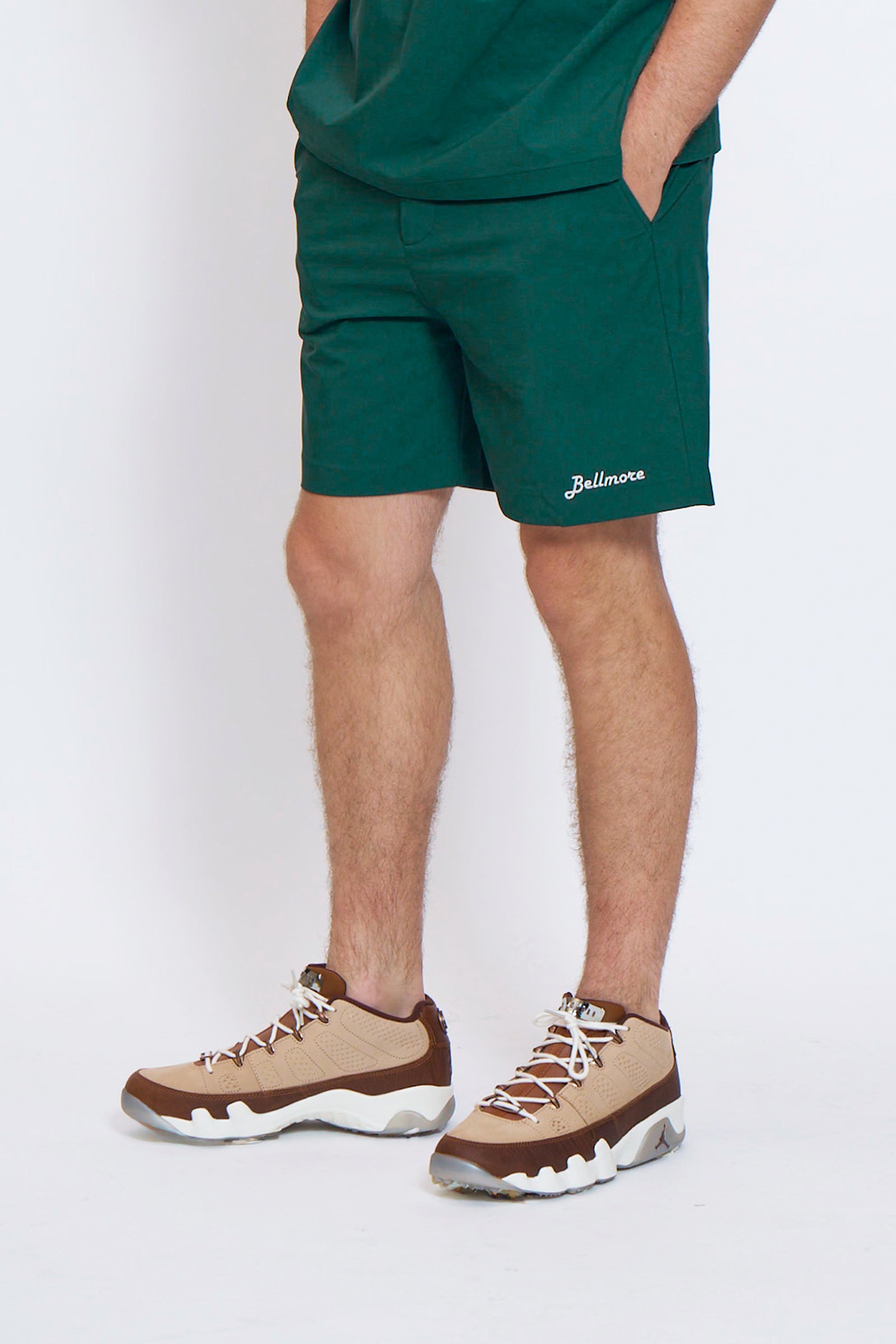 BELLMORE ベルモア　ハーフパンツ　ゴルフ　ストレッチ　サイズ30 M DRY-STRETCH LOGO SHORT PANTS - GREEN – BELLMORE