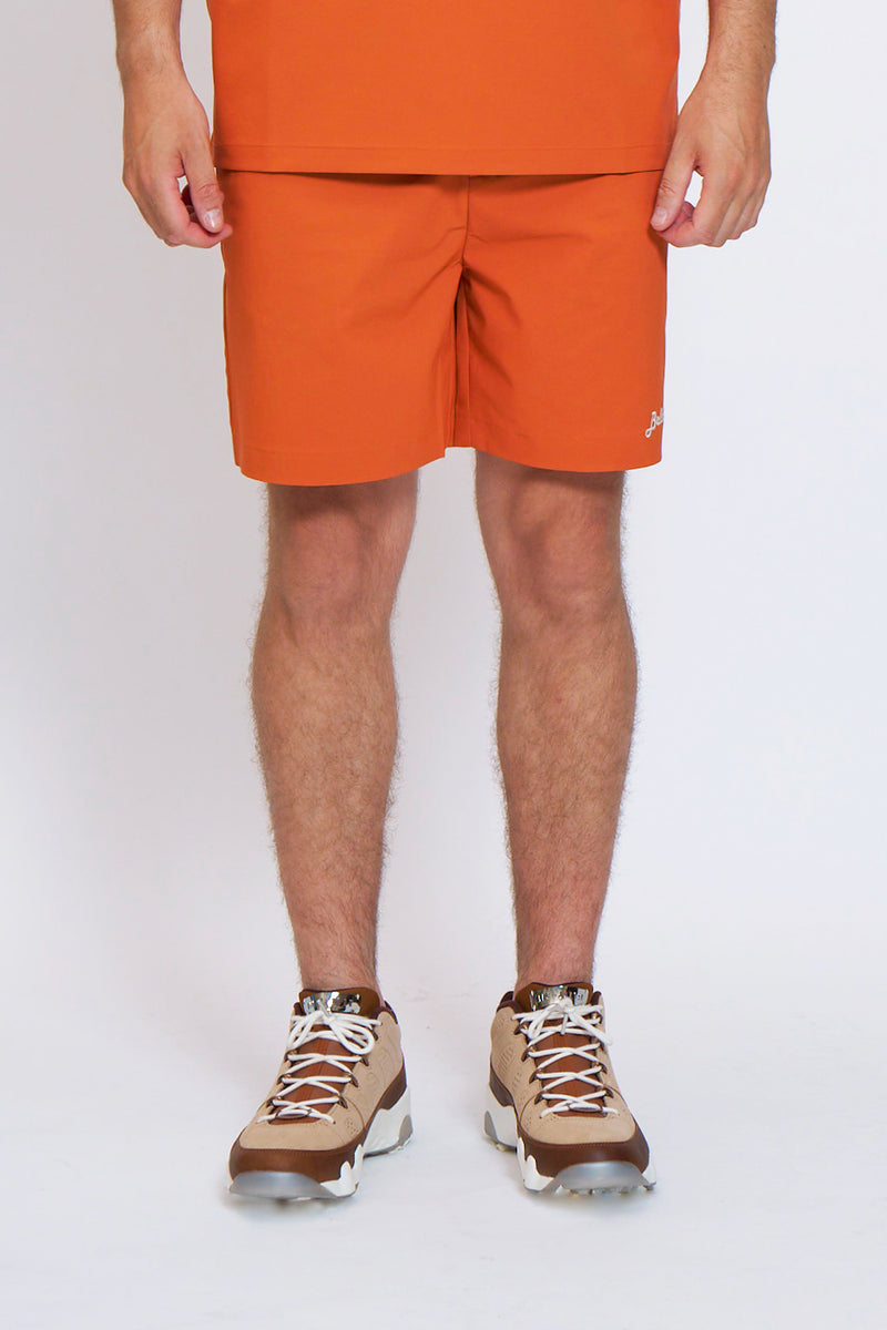 DRY-STRETCH LOGO SHORT PANTS - ORANGE