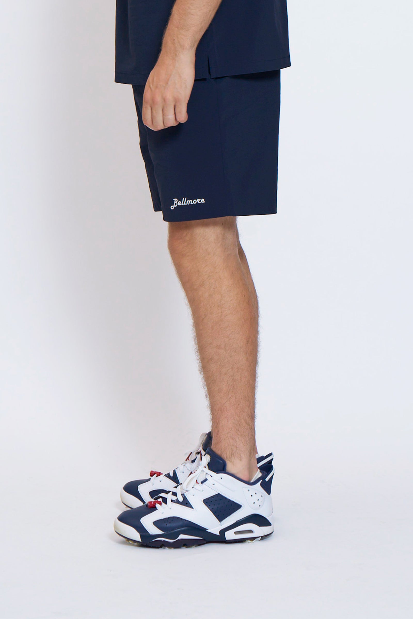 DRY-STRETCH LOGO SHORT PANTS - NAVY – BELLMORE
